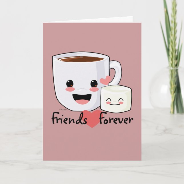 Hot Cocoa and Marshmallow Friendship card (Front)