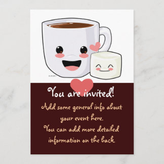 Hot Cocoa and Marshmallow Invitation