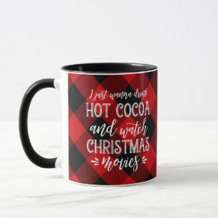 Hot Cocoa and Movies   Red   Christmas Mug