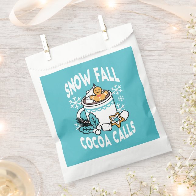 Hot Cocoa and Winter Charm - Snow Fall Cocoa Calls Favour Bag (Clipped)