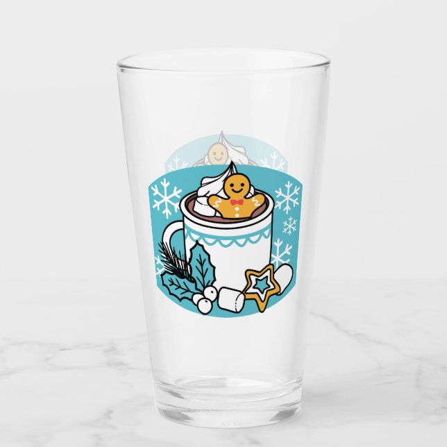 Hot Cocoa and Winter Charm - Snow Fall Cocoa Calls Glass (Front)