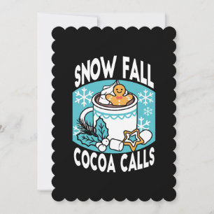 Hot Cocoa and Winter Charm - Snow Fall Cocoa Calls Invitation