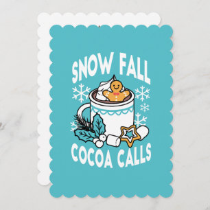 Hot Cocoa and Winter Charm - Snow Fall Cocoa Calls Invitation
