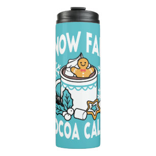 Hot Cocoa and Winter Charm - Snow Fall Cocoa Calls Thermal Tumbler