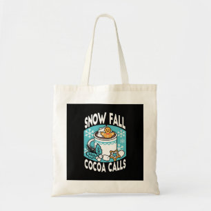 Hot Cocoa and Winter Charm - Snow Fall Cocoa Calls Tote Bag