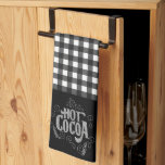 Hot Cocoa Bar Chalkboard  Kitchen Towel<br><div class="desc">This chalkboard hot cocoa kitchen towel features chalk hand lettering that says "Hot Cocoa" on a black background.  The lettering features decorative swashes and ornamental swirls. The top of the towel is black and white check.</div>