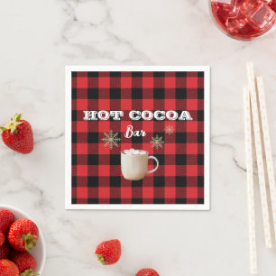 Hot Cocoa Bar Check Mountain  Napkin