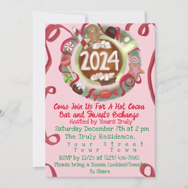 Hot Cocoa Bar et Cookie Exchange Invitation (Devant)