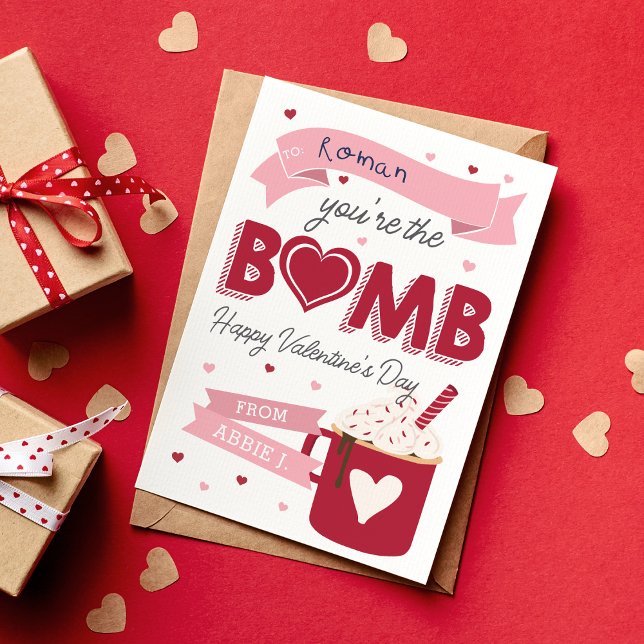 Hot Cocoa Bomb Classroom Valentines Day Card (Creator Uploaded)