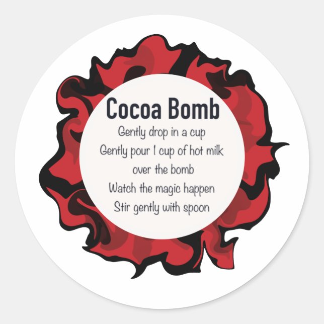 Hot Cocoa Bomb sticker, Hot chocolate Classic Round Sticker (Front)