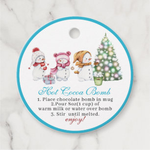 Hot Cocoa Bomb sweets and baby it is cold outside Favour Tags