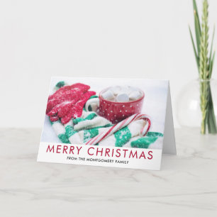 Hot Cocoa   Candy Cane   Scarf & Mitts Christmas Card