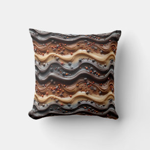Hot Cocoa Chocoholic Funny Humor Modern Brown  Throw Pillow