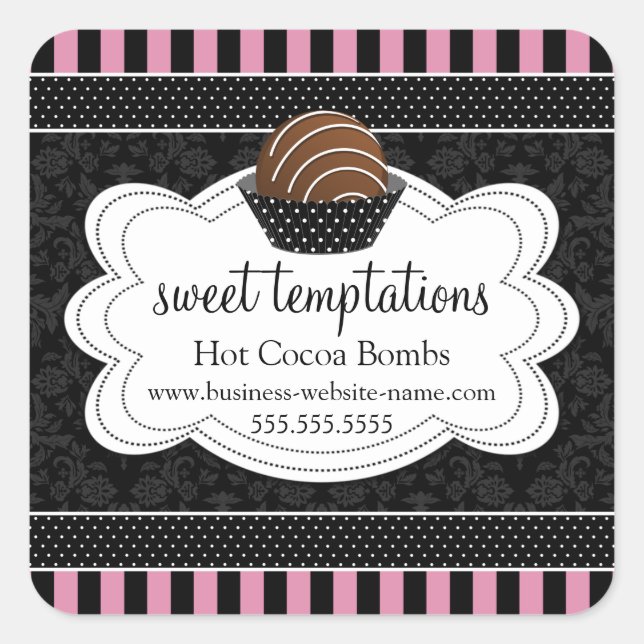 Hot Cocoa Chocolate Bombs Square Sticker (Front)