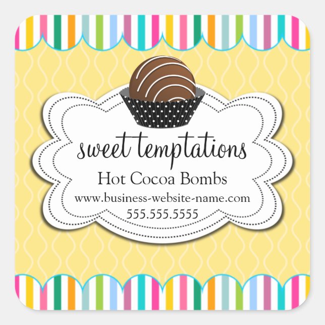 Hot Cocoa Chocolate Bombs Square Sticker (Front)