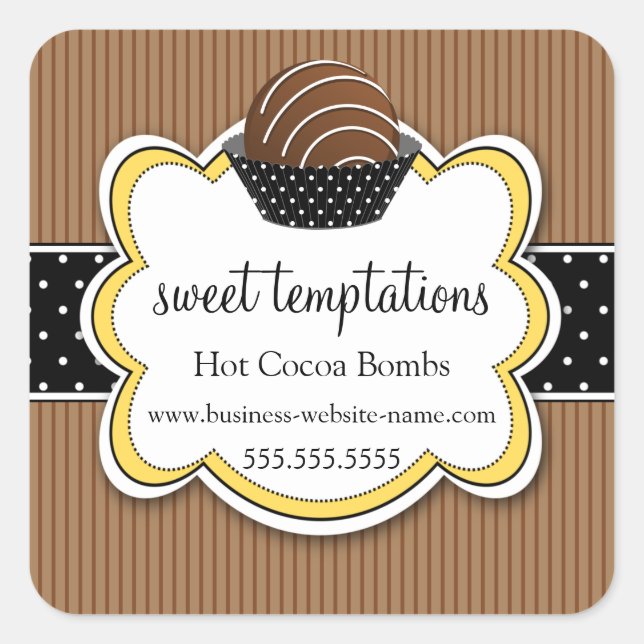 Hot Cocoa Chocolate Bombs Square Sticker (Front)