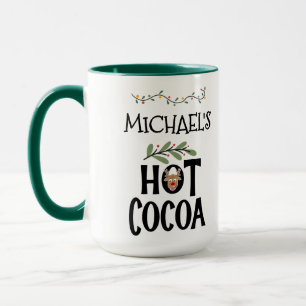 Hot Cocoa Christmas Reindeer Kids & Custom Name Mug