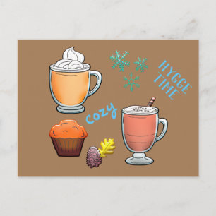 Hot Cocoa Coffee Cozy Hygge Time Postcard