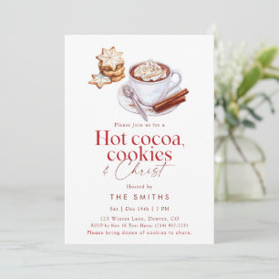 Hot Cocoa Cookies & Christ Christmas Party  Invitation