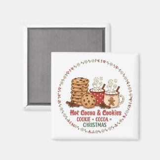 Hot Cocoa & Cookies Christmas Magnet