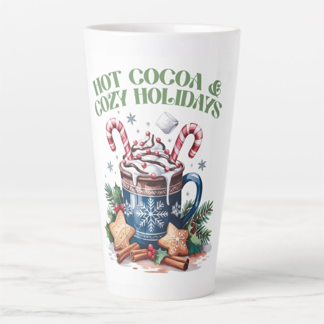 Hot Cocoa & Cozy Holidays Latte Mug (Front)