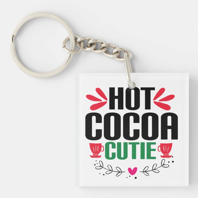 Hot Cocoa Cutie - Charming Christmas Keychain (Front)