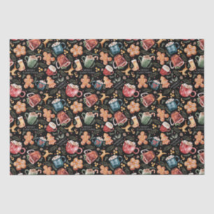 Hot Cocoa Gingerbread Cookies Rustic Christmas Tissue Paper