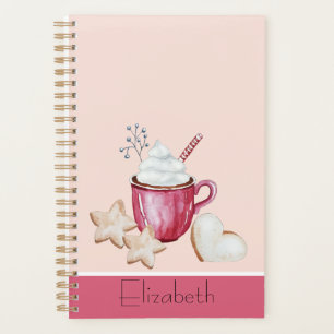 Hot cocoa gingerbread illustration monogrammed planner