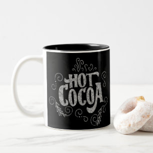 Hot Cocoa Hand Lettering Chalkboard Two-Tone Coffee Mug