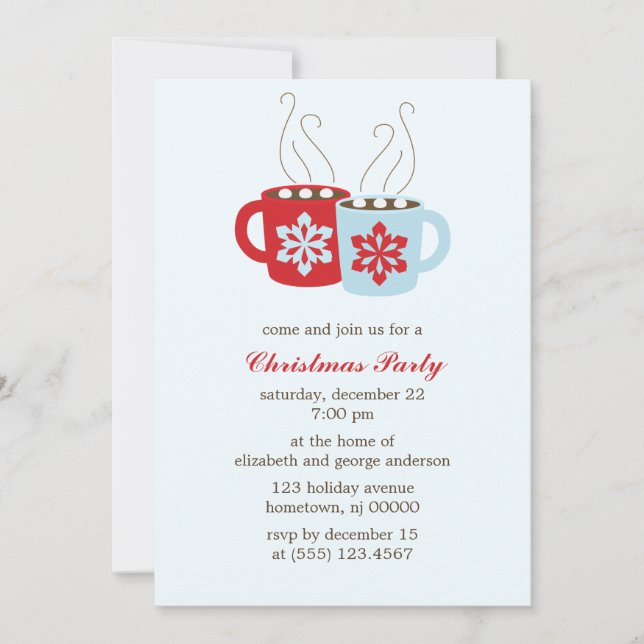 Hot Cocoa Holiday Party Invitation (Front)