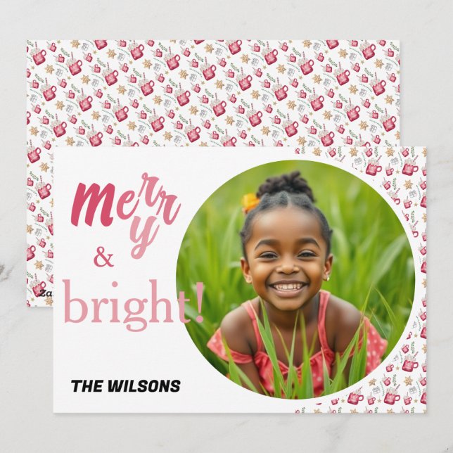 Hot Cocoa Holiday Party Watercolor Art Card (Front/Back)