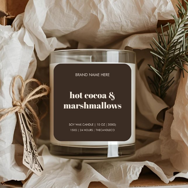 Hot Cocoa & Marshmallows | Cozy Winter Minimalist  Square Sticker (Creator Uploaded)