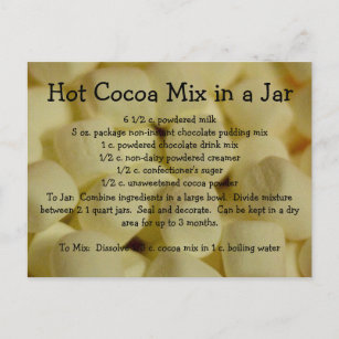 Hot Cocoa Mix Recipe Postcard