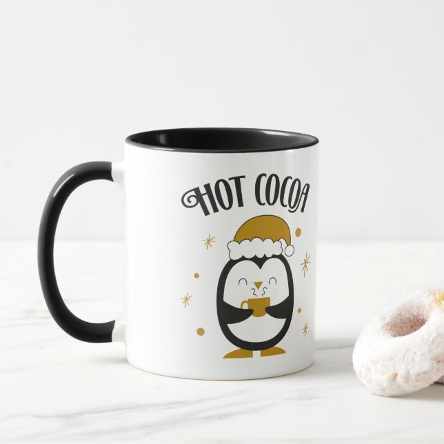 Hot Cocoa Penguin Mug (With Donut)