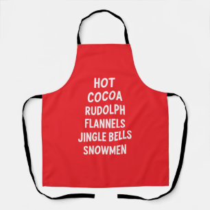 Hot Cocoa Rudolph Flannels Jingle Bells Santa Apron