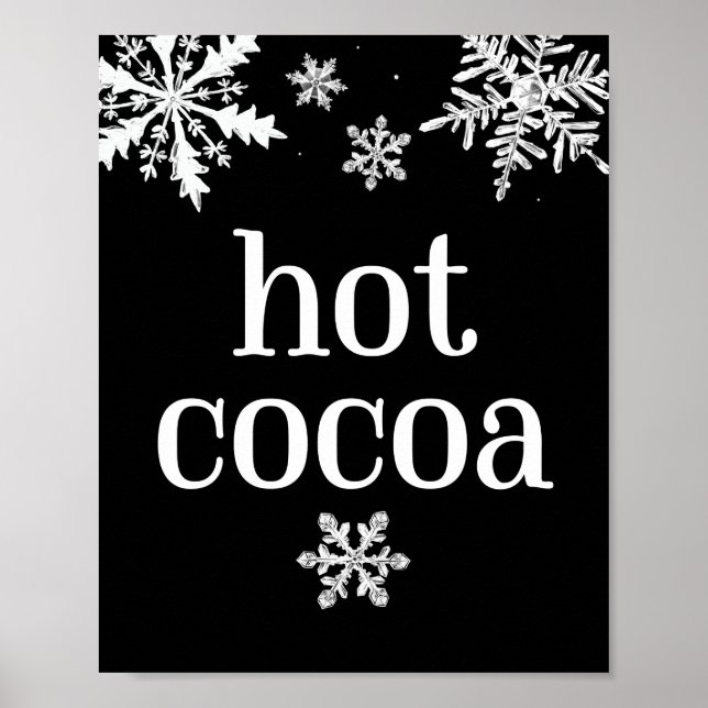 Hot Cocoa Snowflake Party Sign (Front)