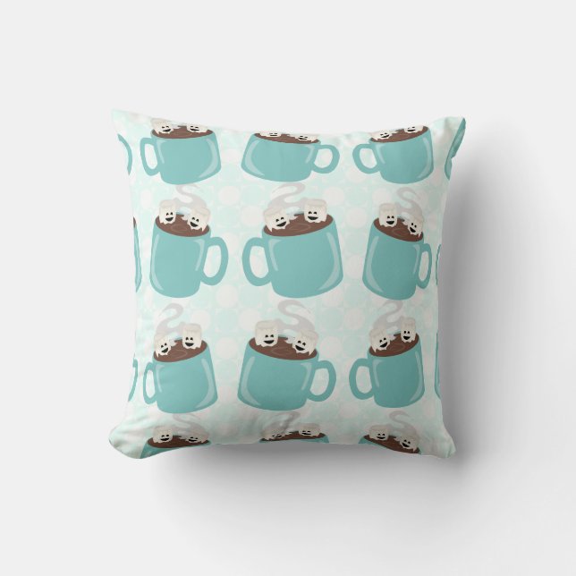 Hot Cocoa Time Throw Pillow (Front)