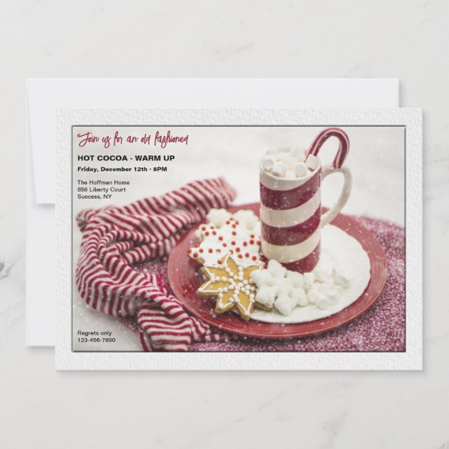 Hot Cocoa Warmup Invitation (Front)