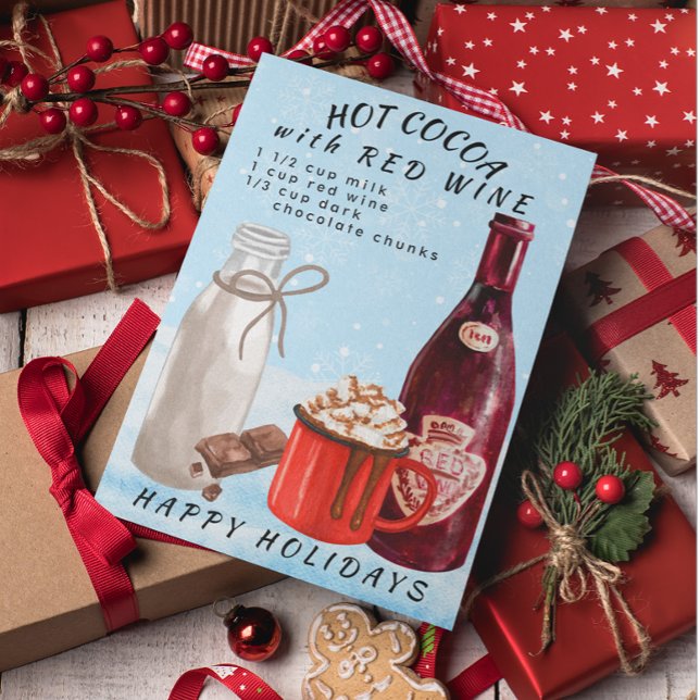 Hot Cocoa with Red Wine Chocolate Recipe Postcard (Creator Uploaded)