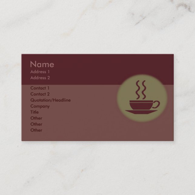Hot Coffee Business Card (Front)