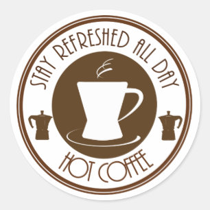 Hot Coffee Classic Round Sticker