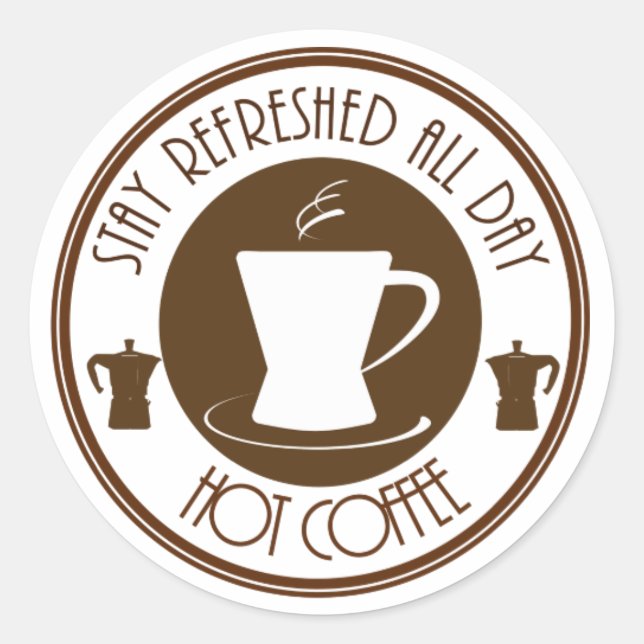 Hot Coffee Classic Round Sticker (Front)