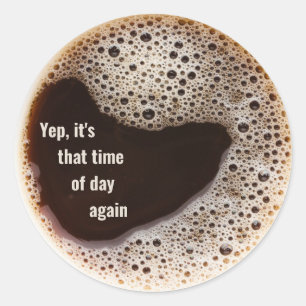 Hot Coffee Classic Round Sticker