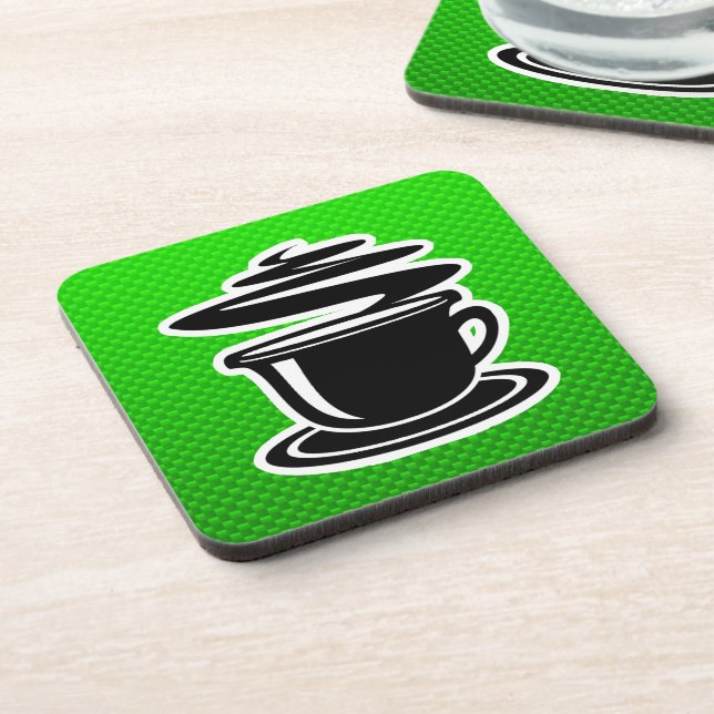 Hot Coffee; Green Coaster (Left Side)