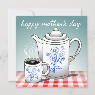 Hot Coffee Mothers Day Holiday Card