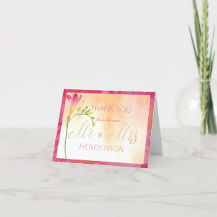 Hot Colour Freesia Romantic Thank You Card