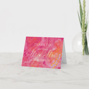 Hot Colour Romantic Thank You 2 Card