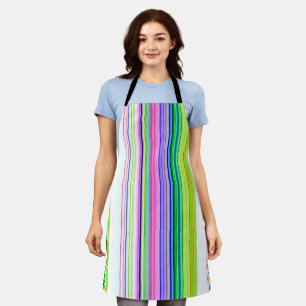Hot colourful neon stripes apron