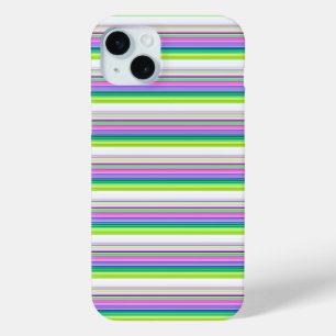 Hot colourful neon stripes iPhone 15 mini case