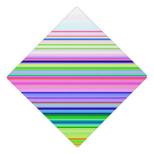 Hot colourful neon stripes graduation cap topper